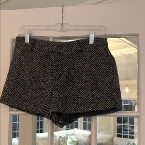 Stylish Black and Gray Women's Tweed Shorts
